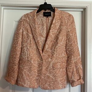Lafayette 148 Coral and Cream Patterned Blazer size 8